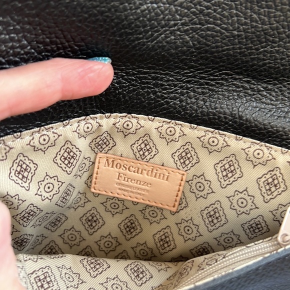 NWT MOSCARDINI Firenze , genuine leather made in Italy bag in black - Picture 7 of 7